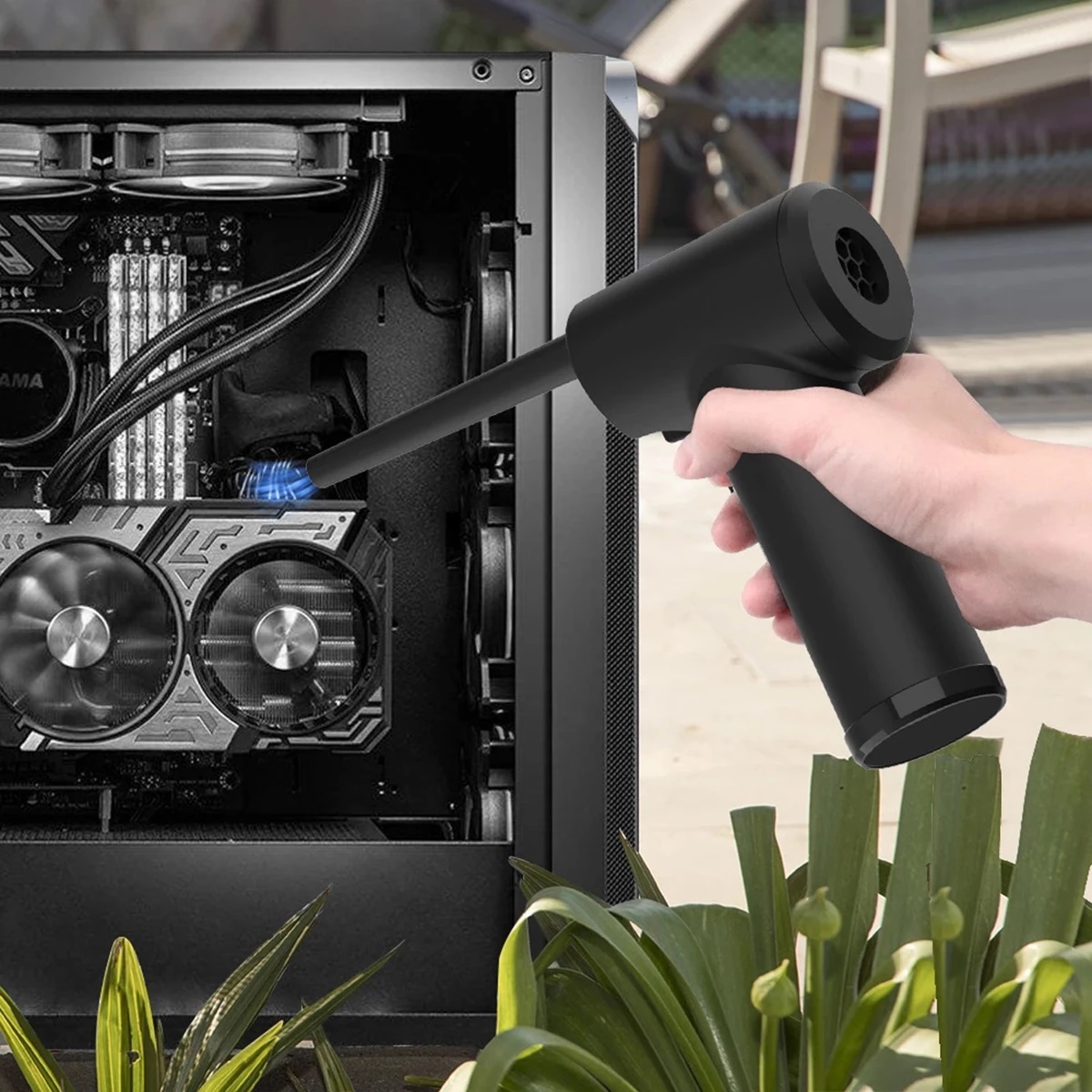 High-power Wireless Dust Blower Car Dust Collector Home Computer Keyboard Cleaning Dust Blower Wireless Hair Dryer