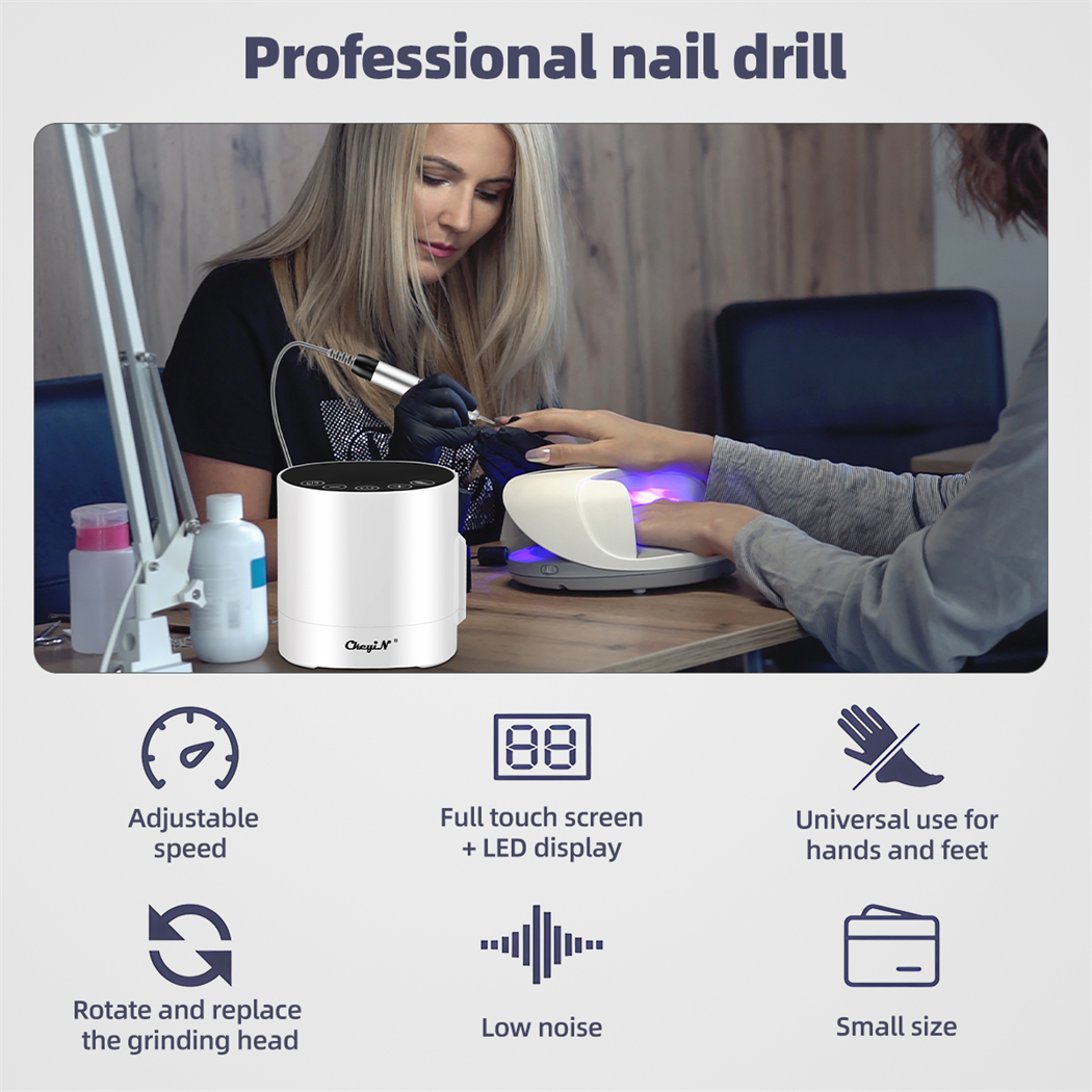 35000RPM Electric Nail Drill Machine For Manicure Nail File Polishing Nail Polisher Cutter Nail Art Salon Tools Low Noise view 4