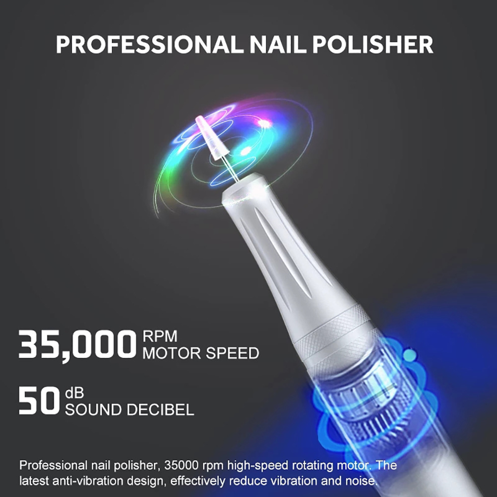 35000RPM Nail Drill Machine With HD LCD Display Rechargeable Nail Master For Manicure Portable Nail Drill Milling Machine view 5