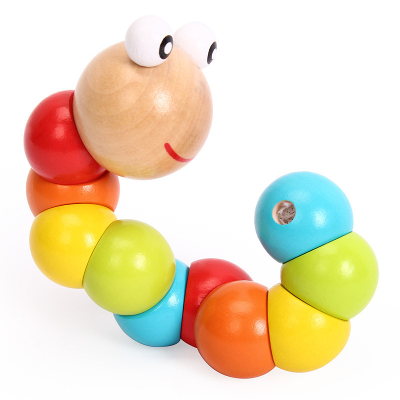 Children's Intelligence Toy Simulation Wooden Twisted Caterpillar
