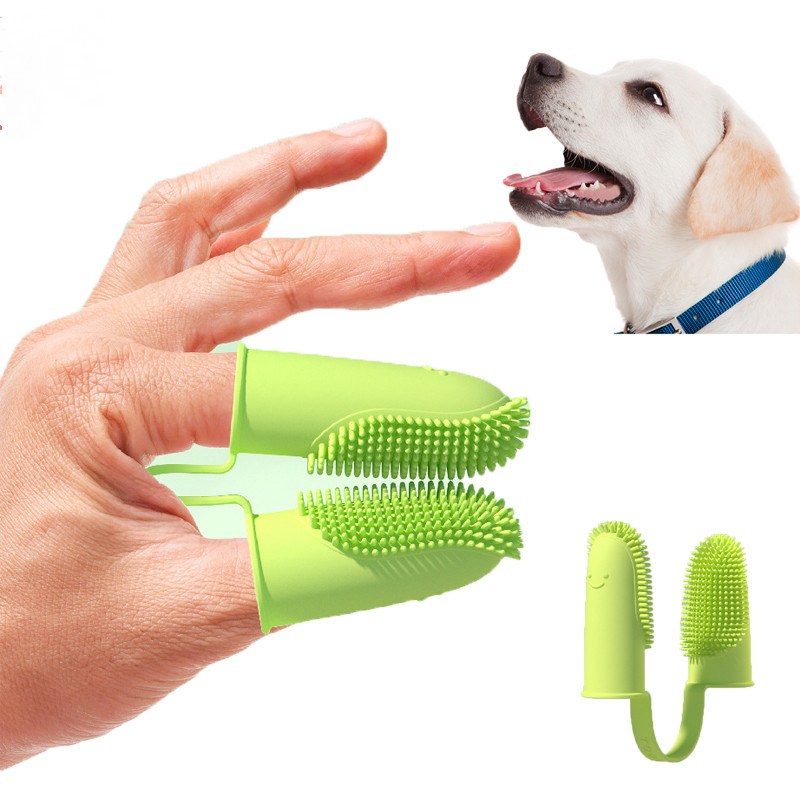 Soft Pet Finger Toothbrush Teeth Cleaning Bad Breath Care Nontoxic Silicone Tooth Brush Tool Dog Cat Cleaning Supplies dogs Grooming