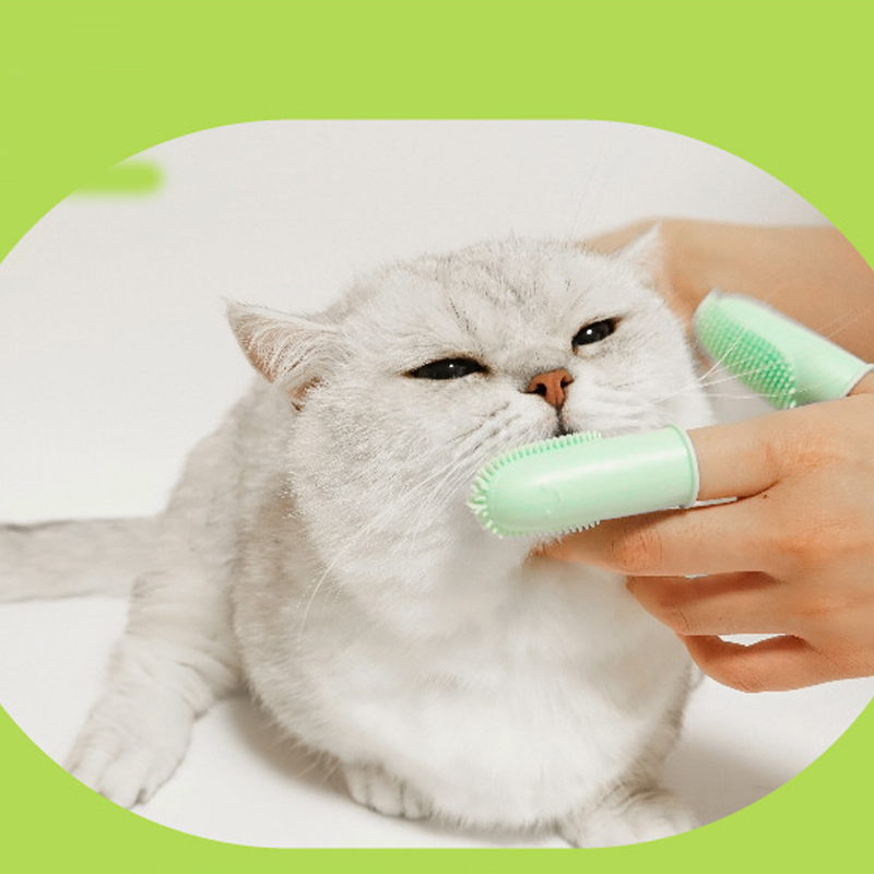 Super Soft Pet Finger Toothbrush Teeth Cleaning Bad Breath Care Nontoxic Silicone Tooth Brush Tool Dog Cat Cleaning Supplies dogs Grooming