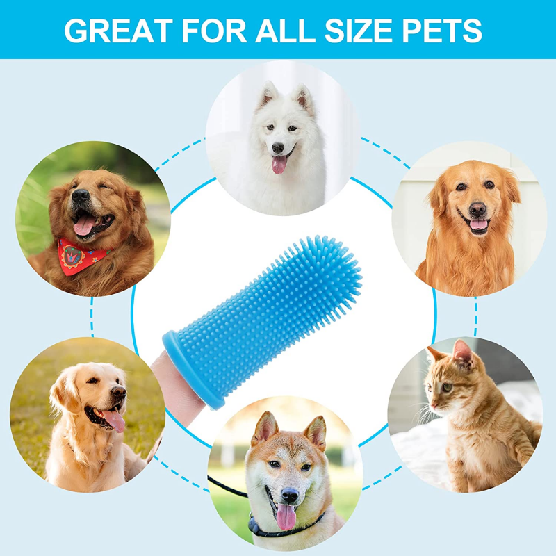Super Soft Pet Finger Toothbrush Teeth Cleaning Bad Breath Care Nontoxic Silicone Tooth Brush Tool Dog Cat Cleaning Supplies dogs Grooming