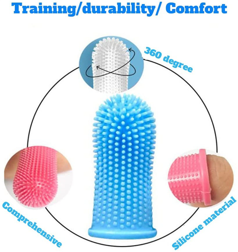 Super Soft Pet Finger Toothbrush Teeth Cleaning Bad Breath Care Nontoxic Silicone Tooth Brush Tool Dog Cat Cleaning Supplies dogs Grooming
