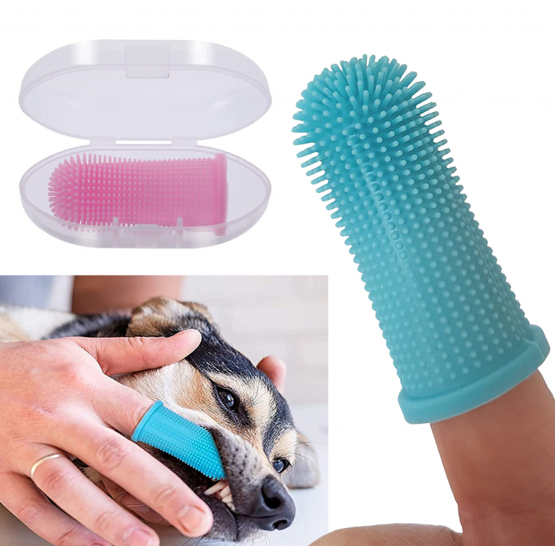 Super Soft Pet Finger Toothbrush Teeth Cleaning Bad Breath Care Nontoxic Silicone Tooth Brush Tool Dog Cat Cleaning Supplies dogs Grooming