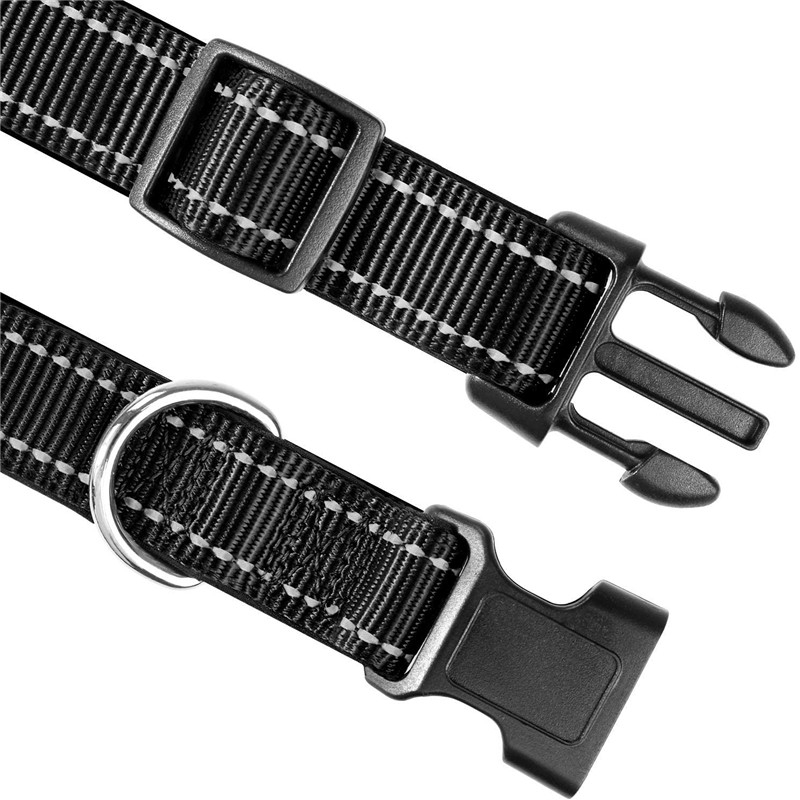 Reflective Dog Collar Soft Padded Breathable Pet Collar Adjustable for Small Medium Large Dog Polyester Pet Rope