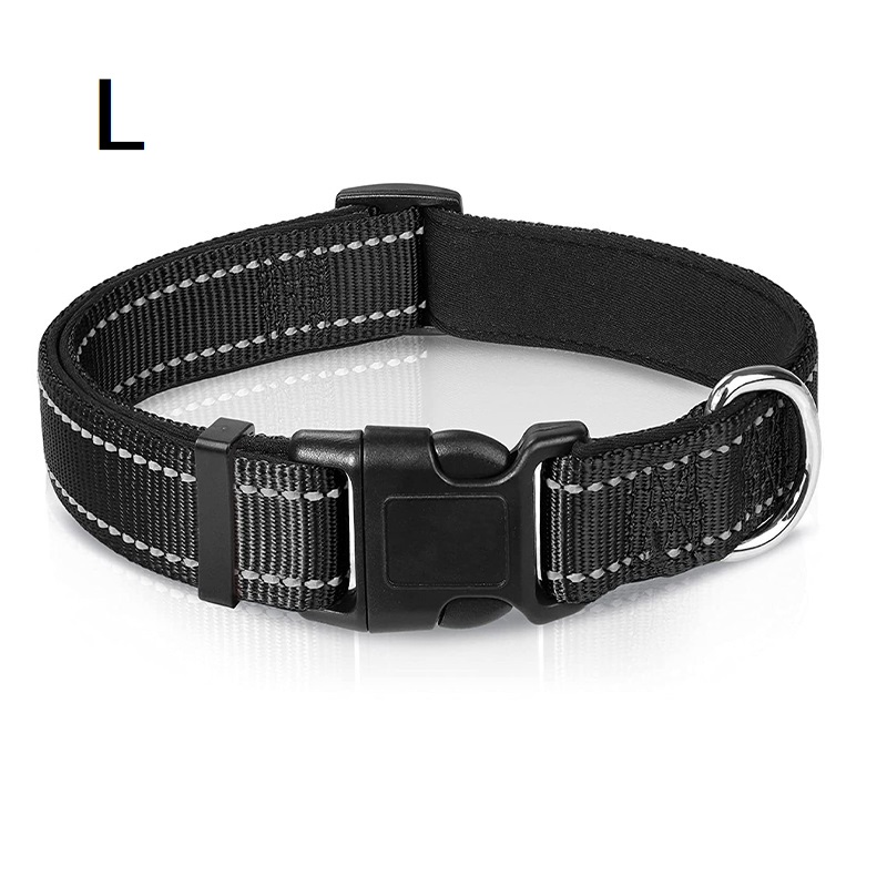 Reflective Dog Collar Soft Padded Breathable Pet Collar Adjustable for Small Medium Large Dog Polyester Pet Rope