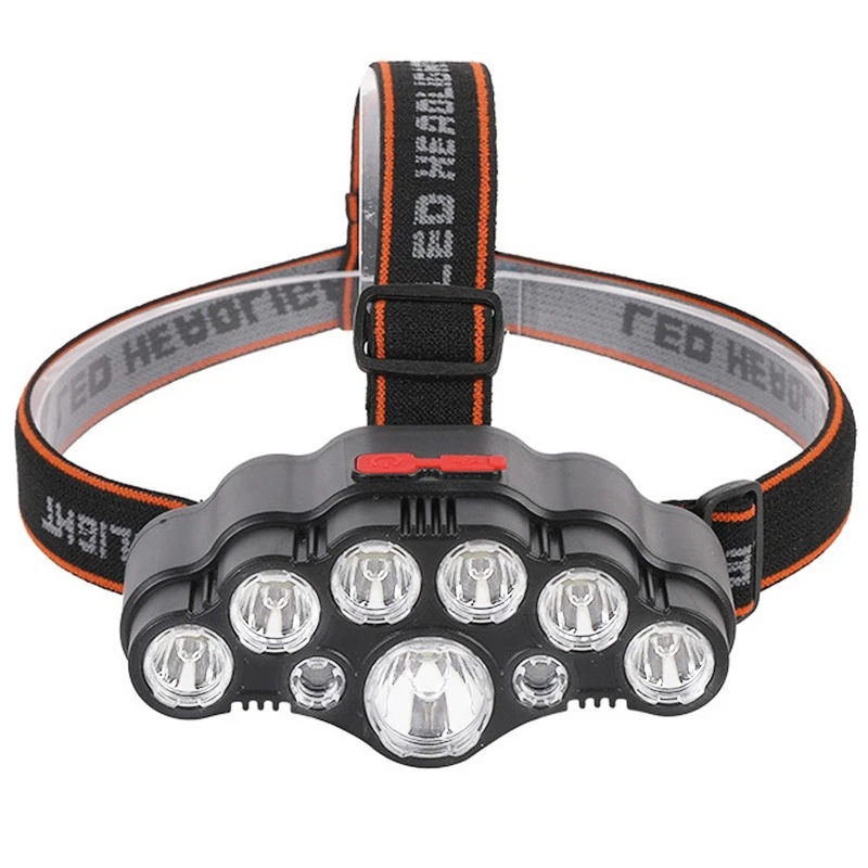 9 LED Headlamp Strong Light Head Lamp USB Rechargeable Headlight Built-in 18650 Battery Fishing Flashlight Outdoor Lantern