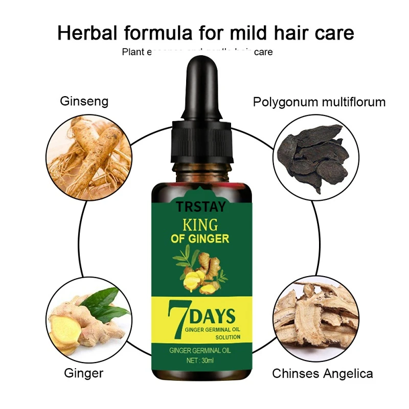30ml Ginger Hair Care Essential Oil 7 Day Improves Scalp Environment Hair Loss Treatment Hair Growth Care Essence Oil Hair & Scalp Care