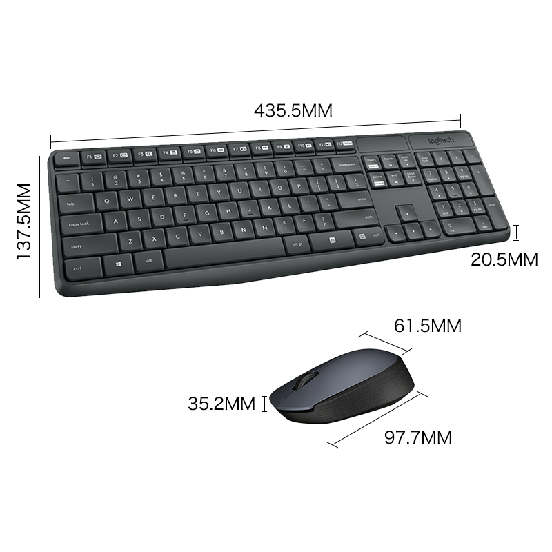LOGITECH MK235 LOGITECH MK235 BLACK WIRELESS 2.4G RECEIVER WIRELESS OFFICE KEYBOARD COMBO