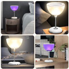 Home Wine Glass Bedside Lamp with Bluetooth Speaker