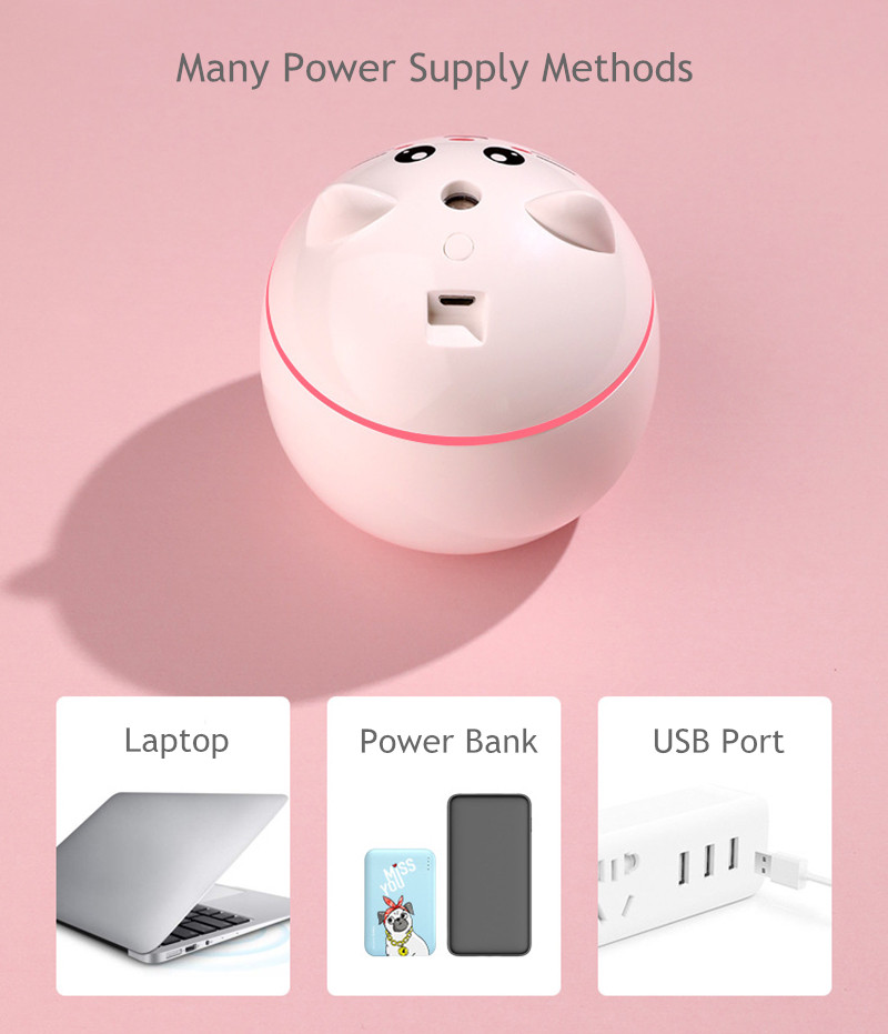Air Humidifier Lucky Cat USB Ultrasonic Mist Maker Colorful Night Lamps Aroma Oil Diffuser Portable