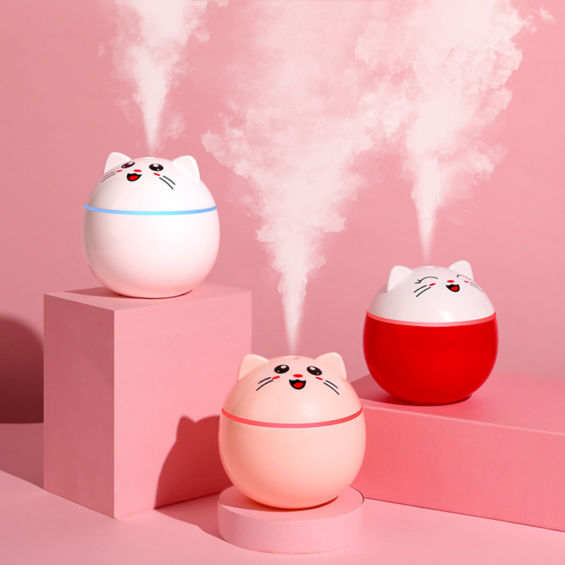Air Humidifier Lucky Cat USB Ultrasonic Mist Maker Colorful Night Lamps Aroma Oil Diffuser Portable