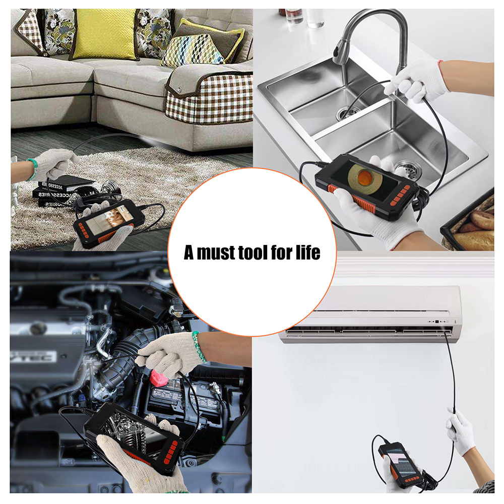 8mm Pro Industrial Endoscope Camera 1080P HD 4.3” IPS Screen Waterproof Borescope Snake Camera