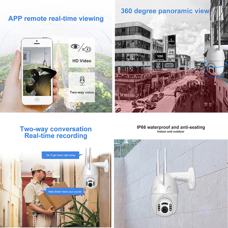 Original Xiaovv V380 PRO IP Camera 1080P FHD Outdoor WiFi Dome Waterproof  Security Surveillance Wir