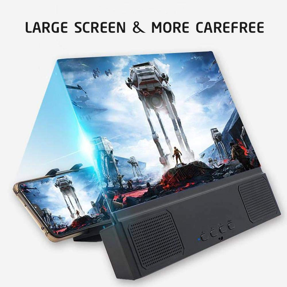 12 inch 3D Phone Screen Amplifier With Bluetooth Speaker HD Video Magnifier Holder