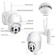 Full Color Night Vision Motion Detection 4X Digital  Outdoor PTZ DOME Mini IP Camera