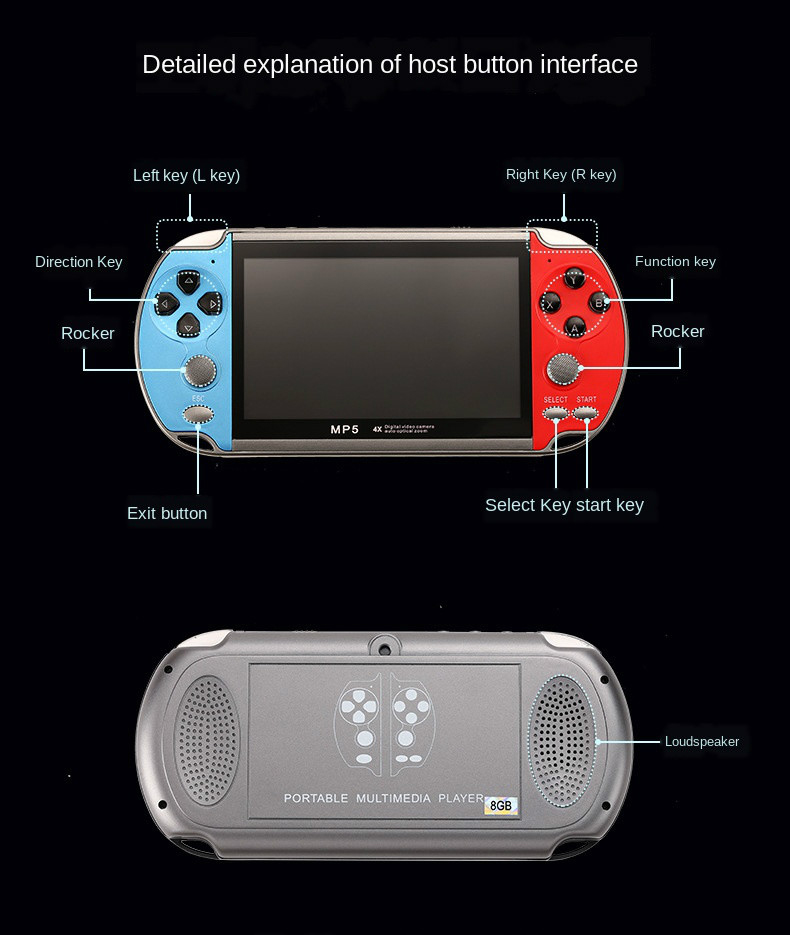 Retro Video Game Console Player Handheld Gaming Portable Portatil Mini Arcade Videogames Electronic Machine Retrogame Play Vidio