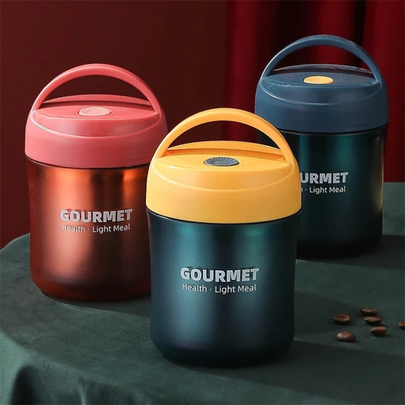 500ml Soup Cup Lunch Bento Box Stainless Steel Thermos Leakproof Food Container Thermal Cup Vacuum Flasks Straw Can Be Inserted