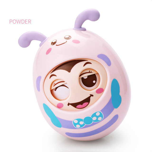 Baby Rattle Doll Bell Blink Eyes Tumbler Silicon Teether Toy Fun for Newborns Gift Baby 0-18 Months Toys Cute Child Bee rattle
