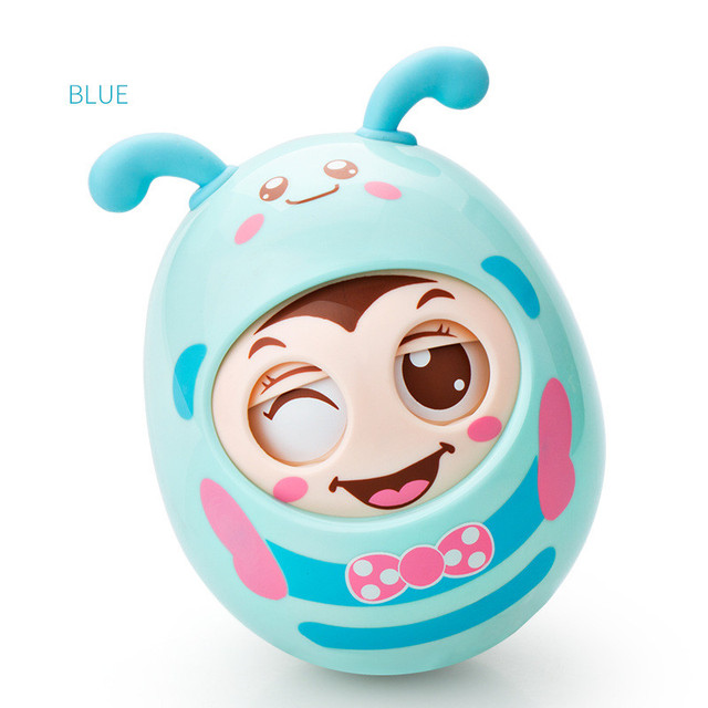 Baby Rattle Doll Bell Blink Eyes Tumbler Silicon Teether Toy Fun for Newborns Gift Baby 0-18 Months Toys Cute Child Bee rattle