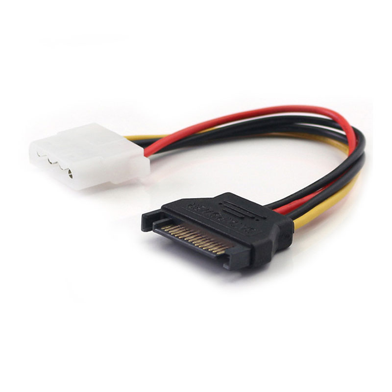 15 Pin Connector SATA Male To Molex IDE 4  Female Adapter Extension Power Cable   Computer Wire