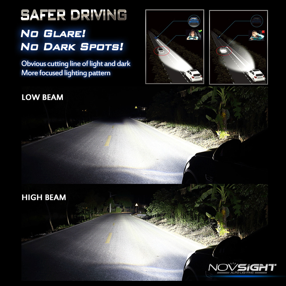 NOVSIGHT H4 LED H7 H11 H8 9006 HB4 H1 H3 HB3 H9 9007 H13 Car Headlight Bulbs LED Lamp CSP Chips 10000LM Auto Fog Lights 6500K
