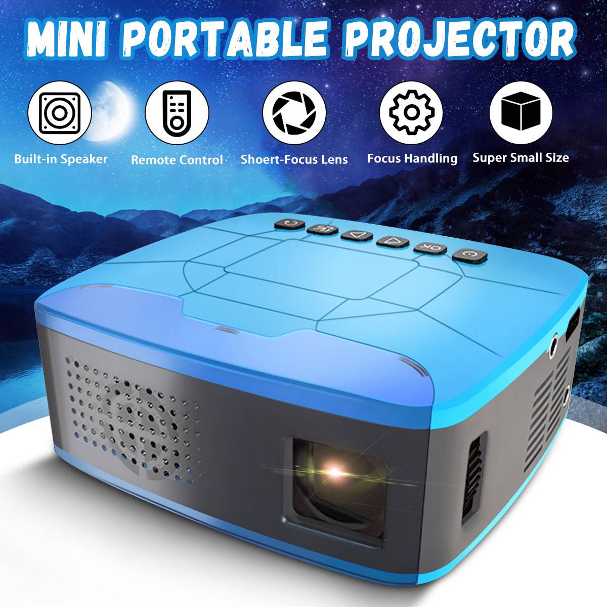 U20 Mini 1080P Projector LED Multimedia 680 Lumen With Short Focus Design For Home Entertainment Led Projector Home Cinema