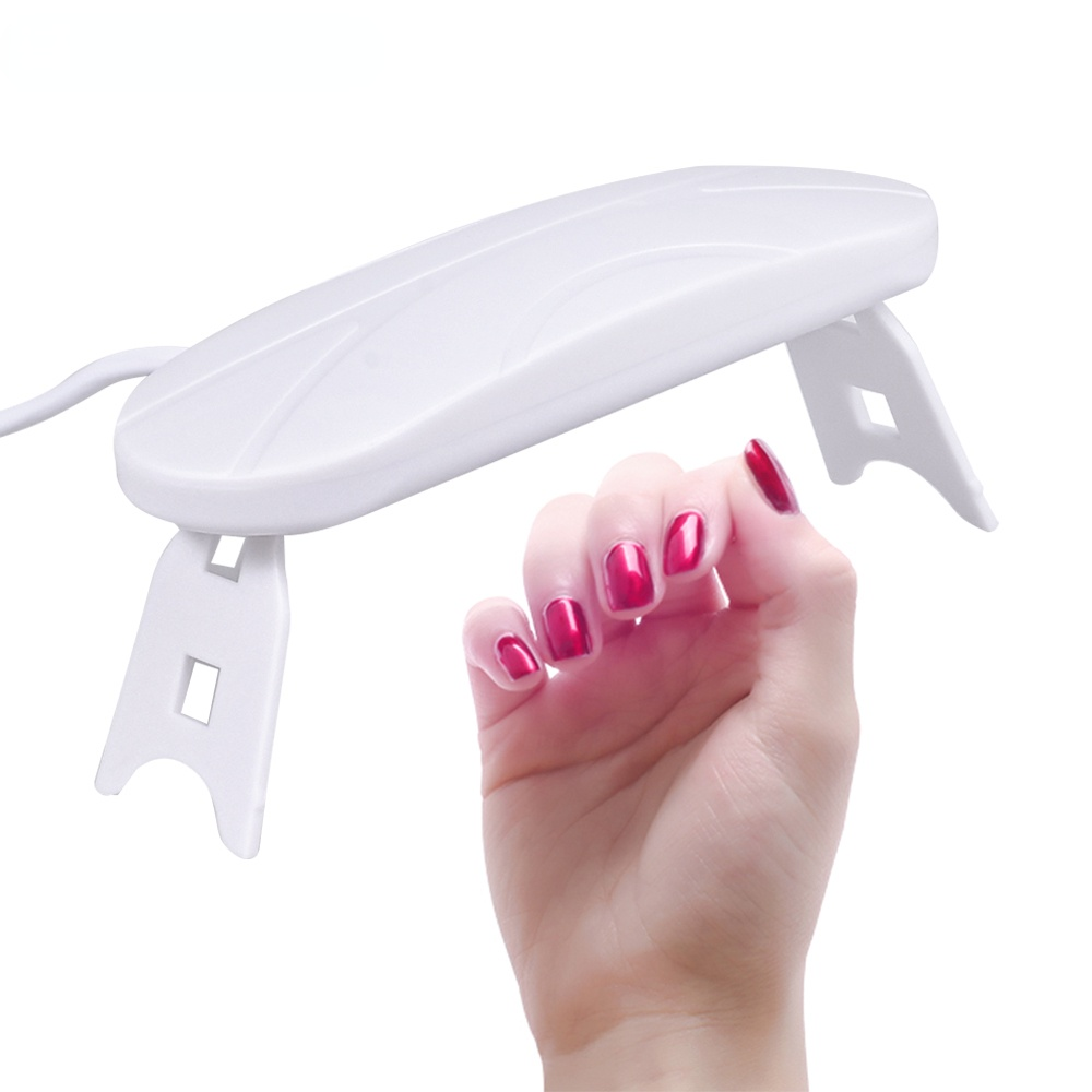 6W White Mini Nail Dryer Machine UV3 LEDs Lamp Portable USB Cable Home Use Nail UV Gel Varnish Dryer Lamp Nail Art Tool