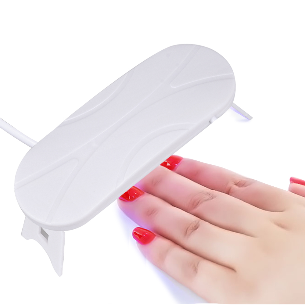 6W White Mini Nail Dryer Machine UV3 LEDs Lamp Portable USB Cable Home Use Nail UV Gel Varnish Dryer Lamp Nail Art Tool view 2