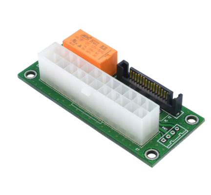 Dual PSU Power Supply Synchronous Connector ATX 24Pin To 4pin Molex Riser Cable ADD2PSU Sync Adapter For Miner Mining