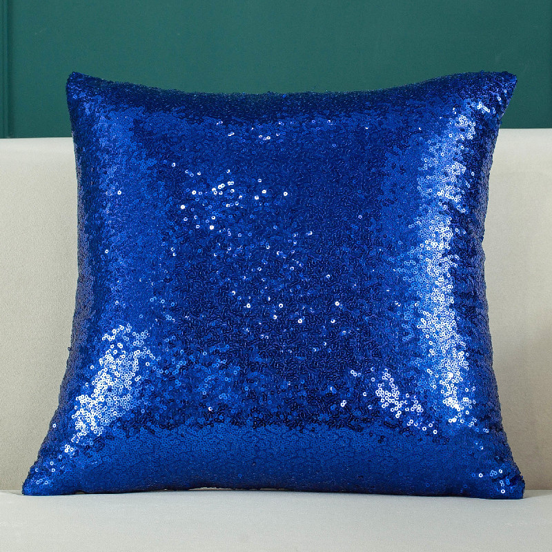2 Pieces Sequins Solid Color Gradient Pillowcase Ins New Year Christmas Sofa Cushion Pillowcase Office Waist