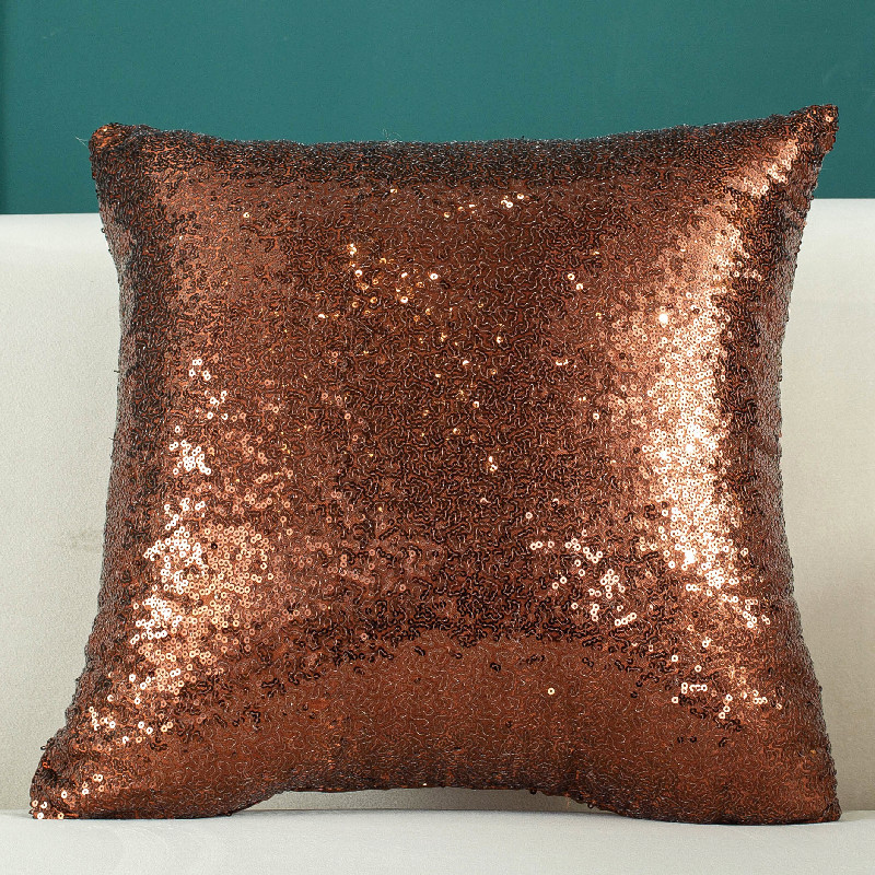 2 Pieces Sequins Solid Color Gradient Pillowcase Ins New Year Christmas Sofa Cushion Pillowcase Office Waist