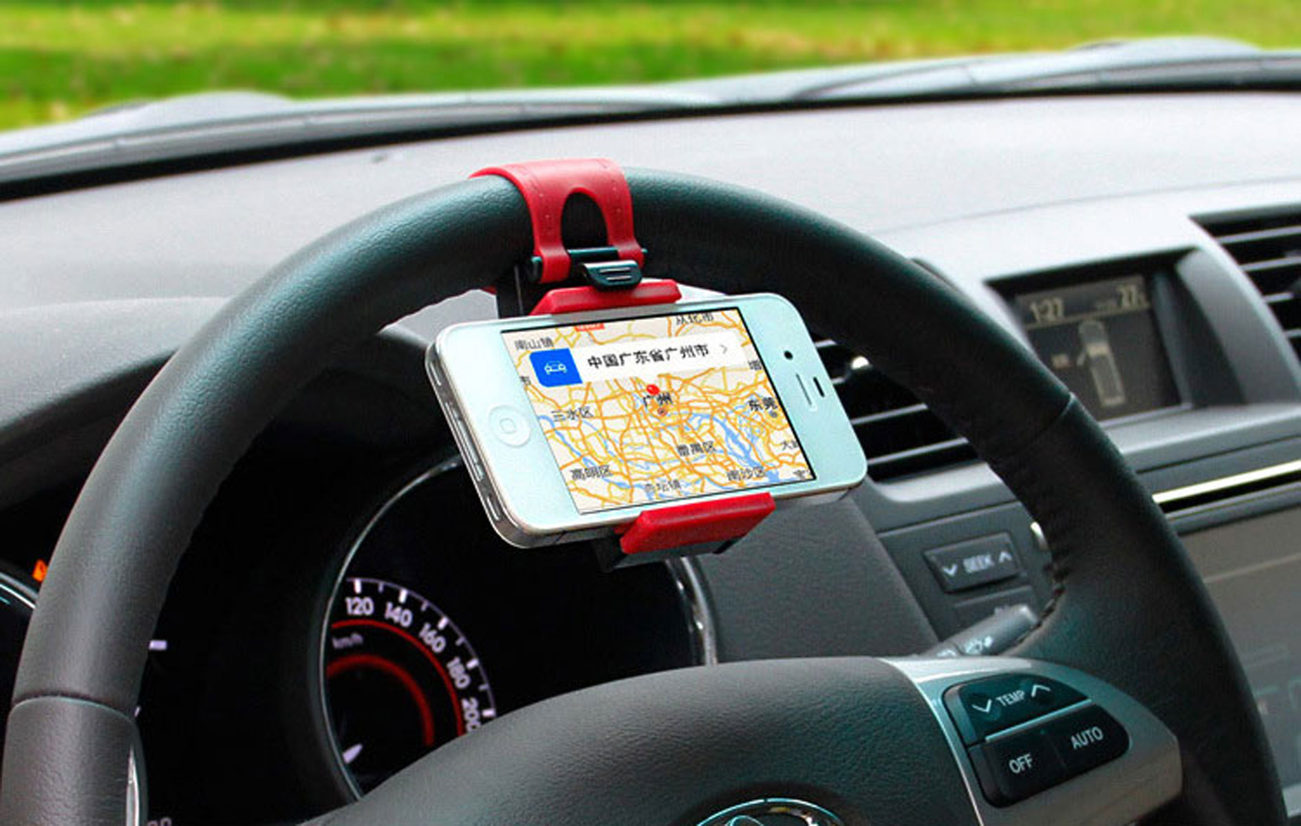 Car/Bike Mount Holder for Mobile Cell Phone GPS Retractable Car Steering Wheel Cradle Holder Clip
