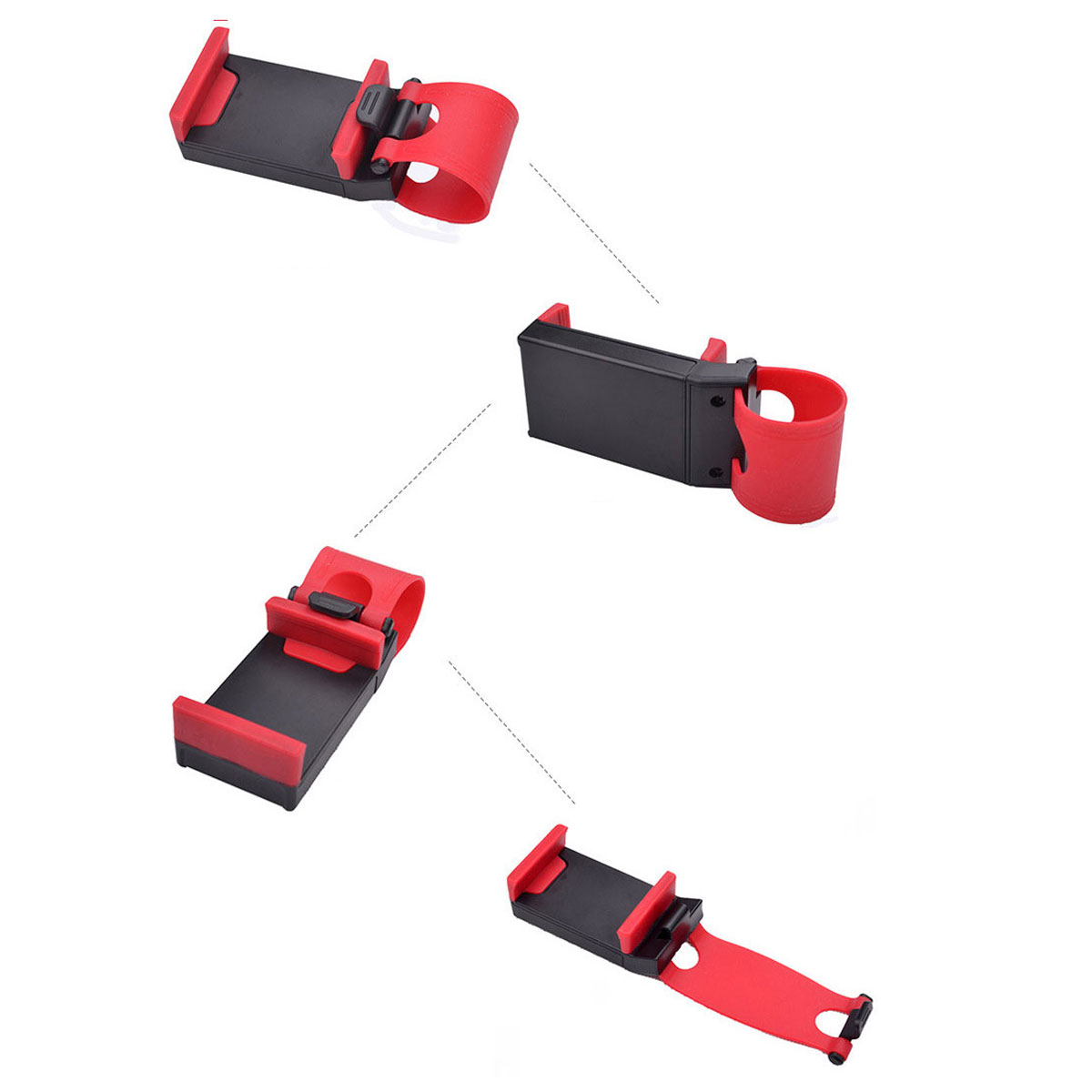 Car/Bike Mount Holder for Mobile Cell Phone GPS Retractable Car Steering Wheel Cradle Holder Clip