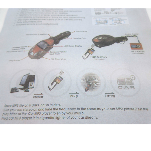 Auto FM Transmitter Kit Support SD/MMC Card /MP3/USB/Audio Devices Wireless Car MP3 Player