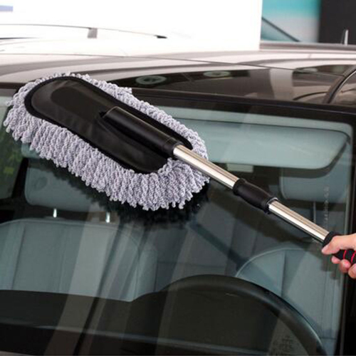 Thickening Dust Brush Telescopic Handle Cleaner Retractable Wax Mop Car Wax Sweep Duster Clean Brush