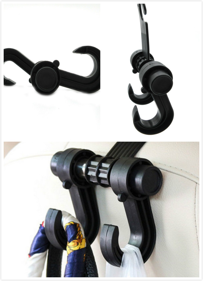Car Seat Headrest Multi-Purpose Plastic Clips 360 Degree Rotatable Auto Multi-Function Car Hook