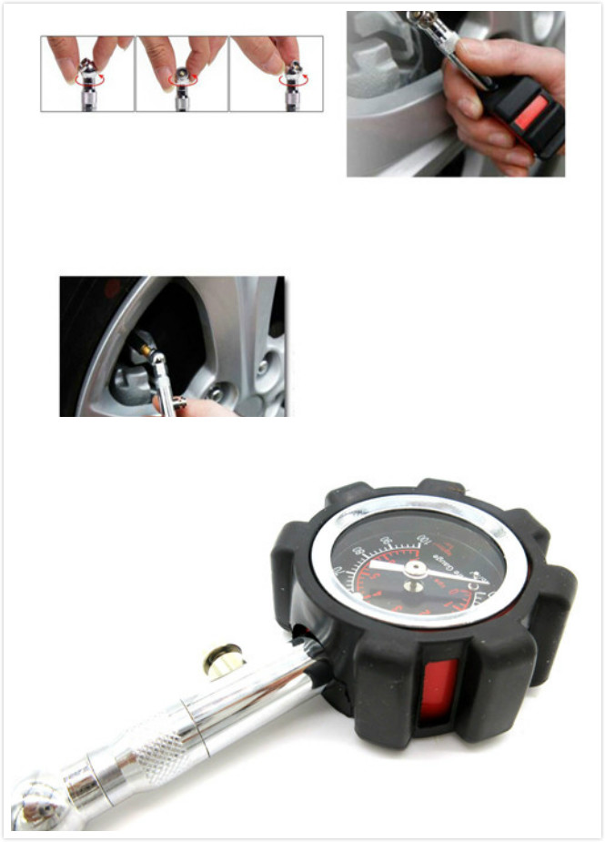 Motor Bike Tyre Pressure Gauge Tire Pressure Monitoring Car High Precision Pressure Vacuum Testers