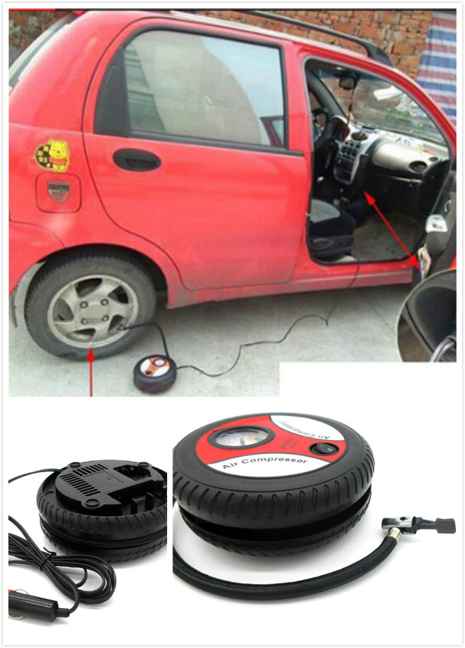 Mini Car Pneumatic Tyre Air Compressor Auto Inflatable Pumps