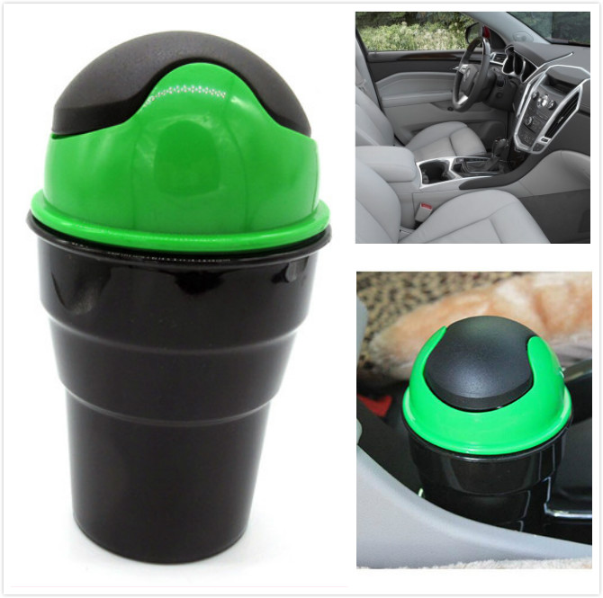 Mini Car Interior Litter Container Car Trash Bin Automatic Vehicle Garbage Dust Holder