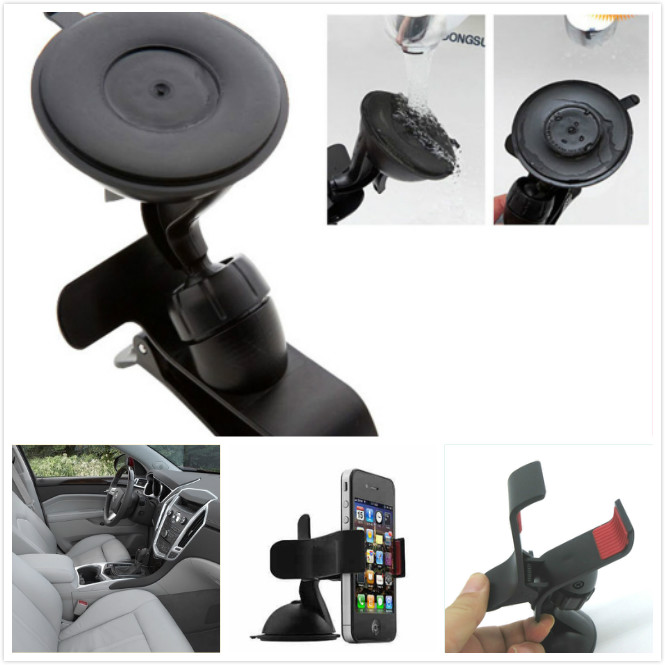 Black Full 360 degree Rotation Car Holder Bracket Suction Cup Kit Holder for Tenco/Huawei/Itel/Nokia