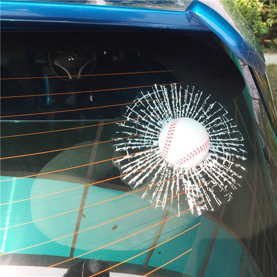 Funny 3D Car Sticker Golf/Green Tennis/ Baseball Hit Window