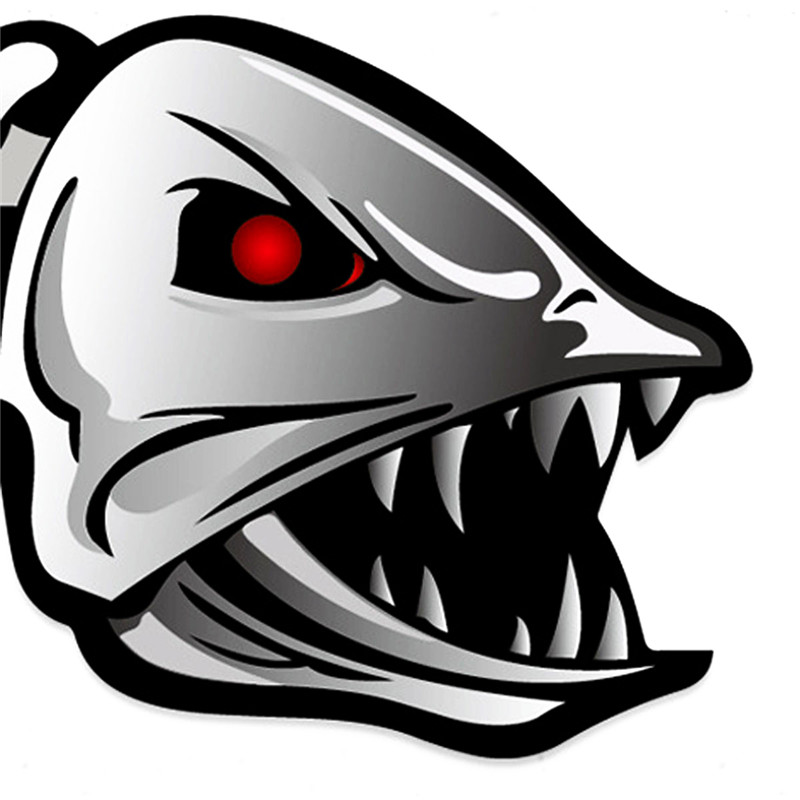 Fearsome Cartoon Shark Skeleton Car Sticker Reflective Fish Cars Decal  Car Cover Scratches Decals