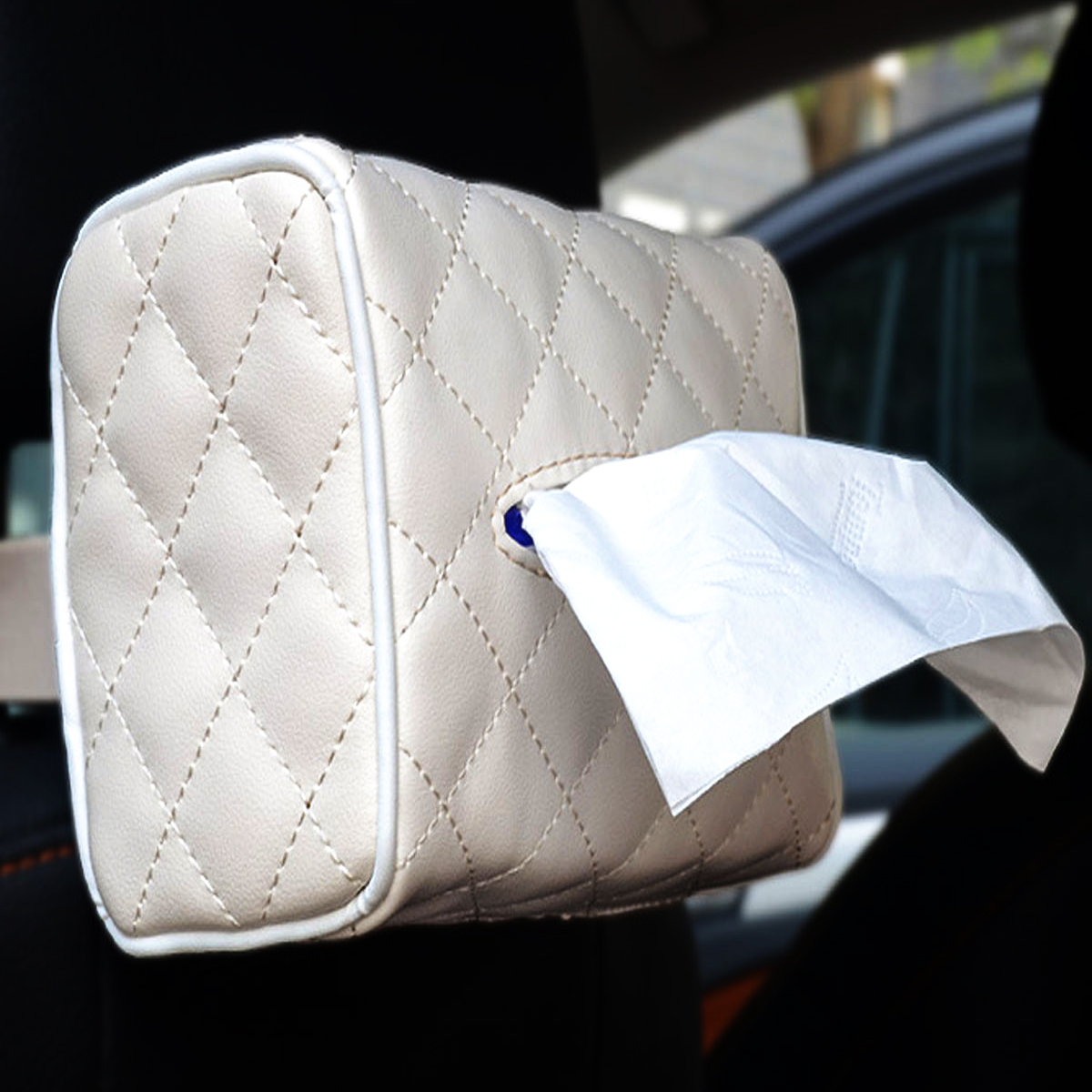 High Quality Leather  Fashionable Car Tissue Box Rectangle