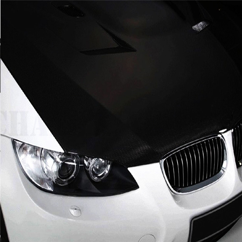 Black 3D Carbon Fiber Vinyl Car DIY Wrap Sheet Roll Film Sticker Decal