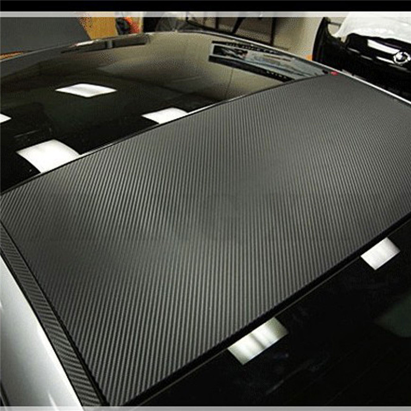 Black 3D Carbon Fiber Vinyl Car DIY Wrap Sheet Roll Film Sticker Decal