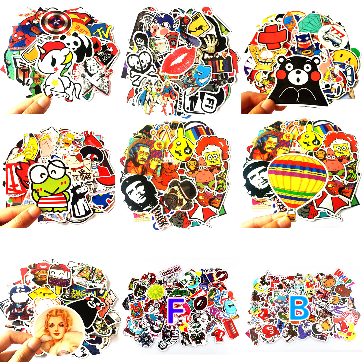 100 Car Stickers Motorcycle Bicycle Luggage Laptop Decal Graffiti Patches Skateboard Bumper Stickers