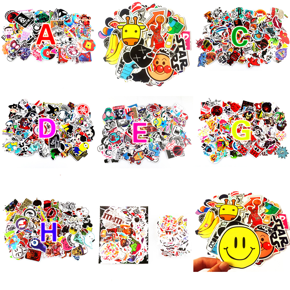 100 Car Stickers Motorcycle Bicycle Luggage Laptop Decal Graffiti Patches Skateboard Bumper Stickers