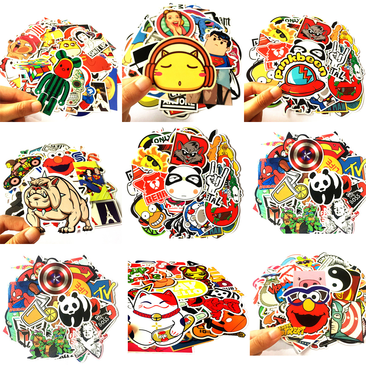 100 Car Stickers Motorcycle Bicycle Luggage Laptop Decal Graffiti Patches Skateboard Bumper Stickers